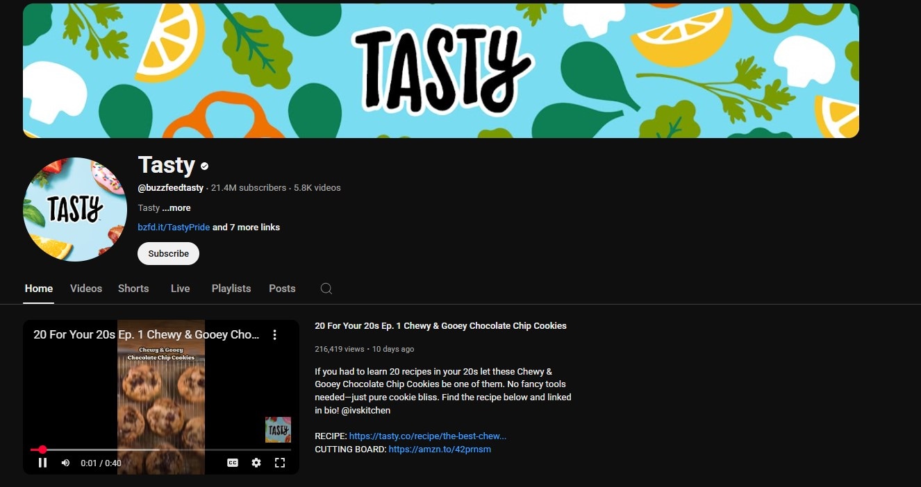 tasty youtube channel