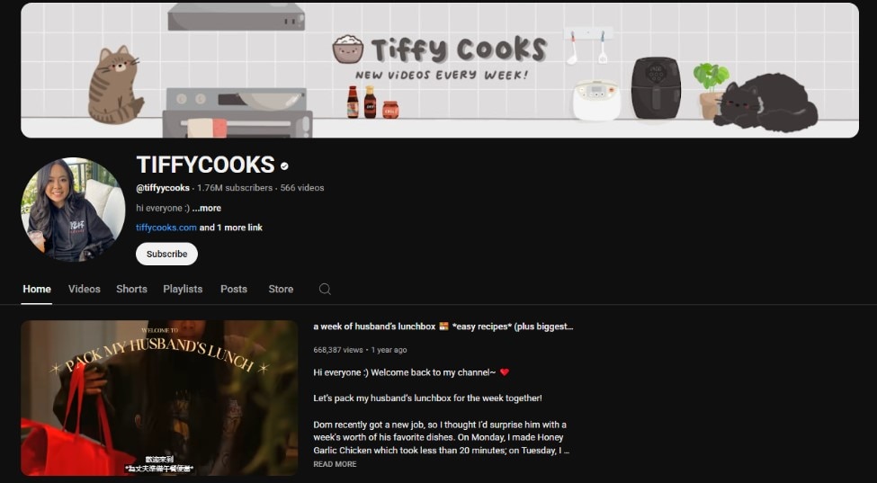 tiffycooks youtube channel