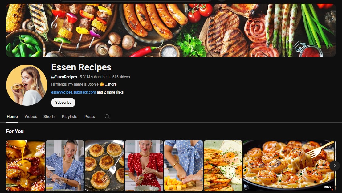 essen recipes channel