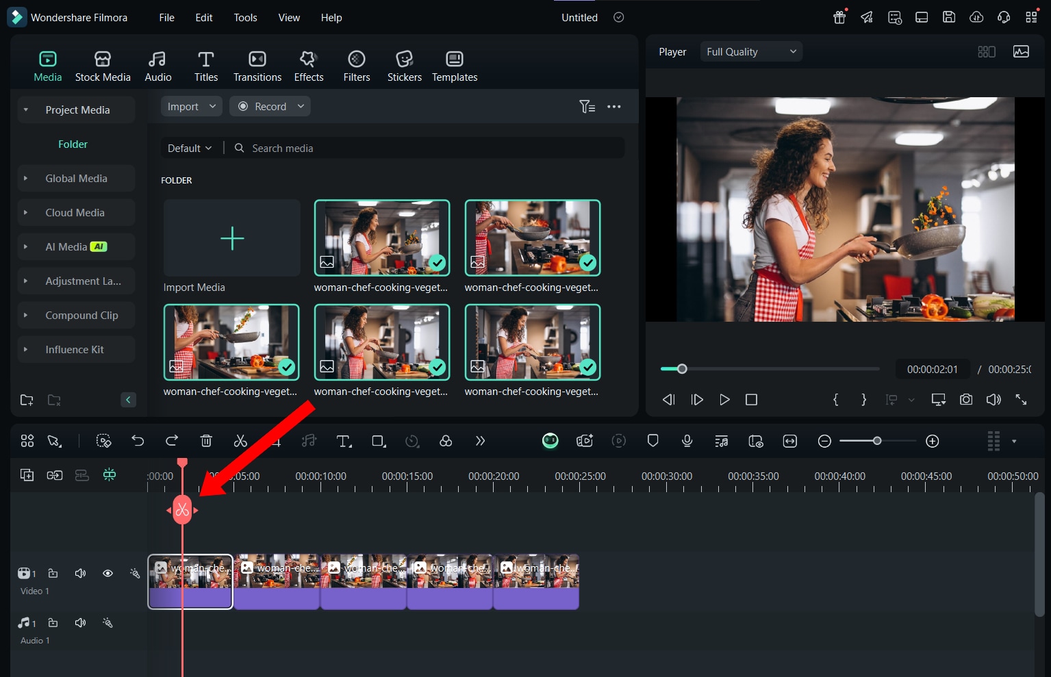 splitting clips