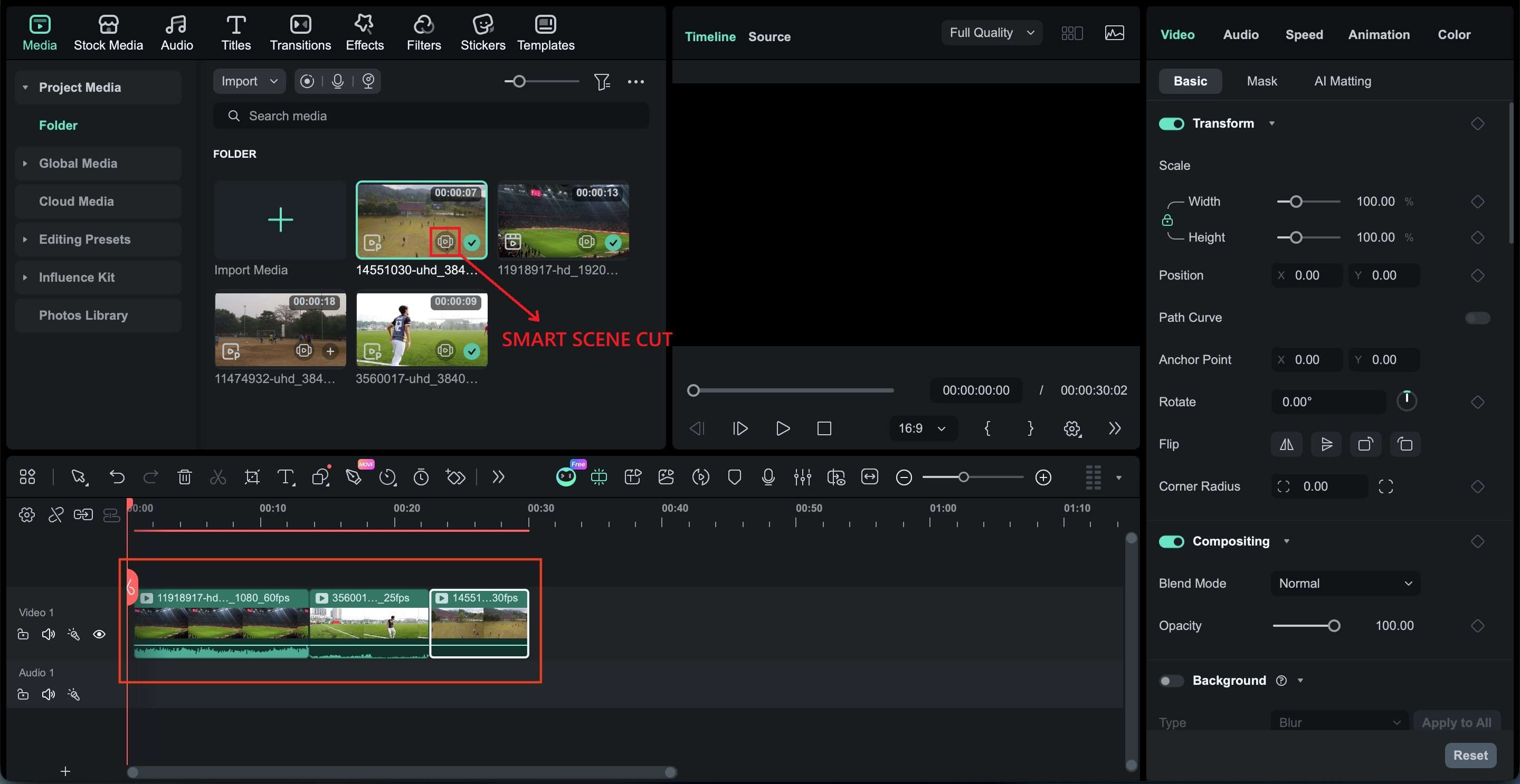 drag the footage into timeline