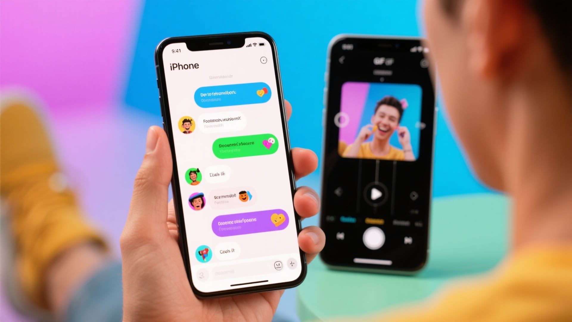 iPhone GIF apps in use