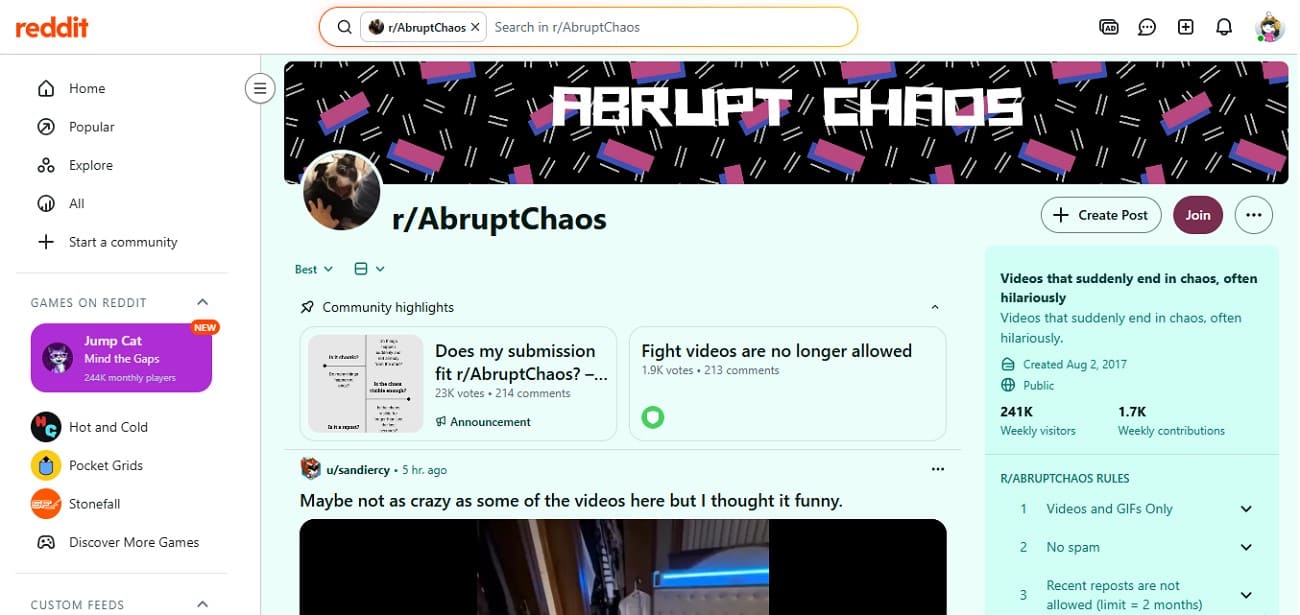 abrupt chaos funny meme page