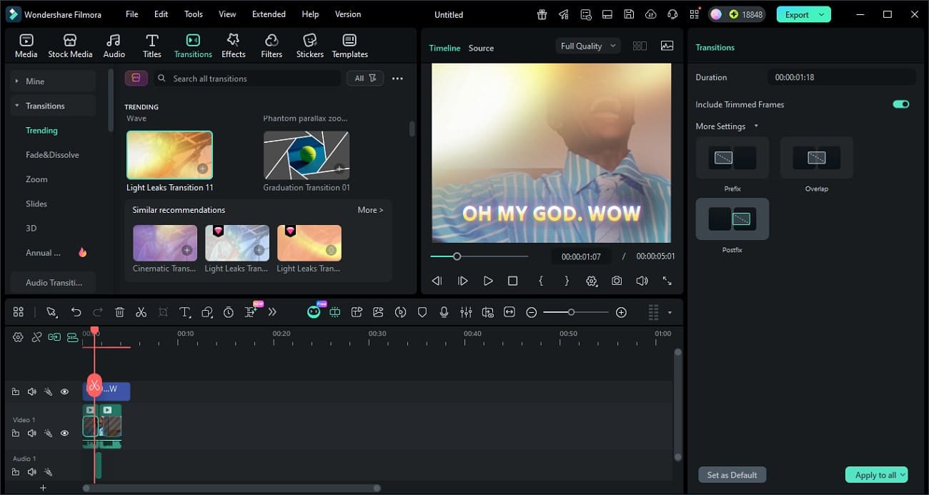 video meme transitions in filmora