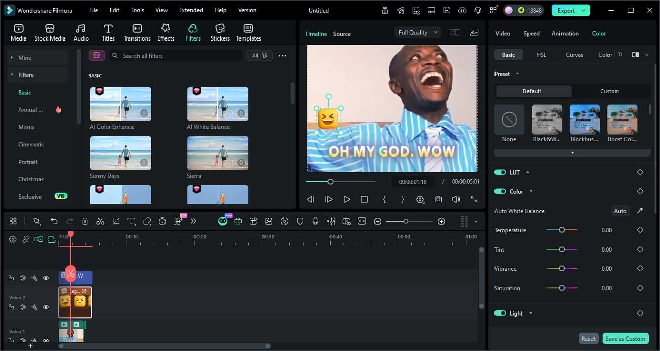 filmora color grading and filter