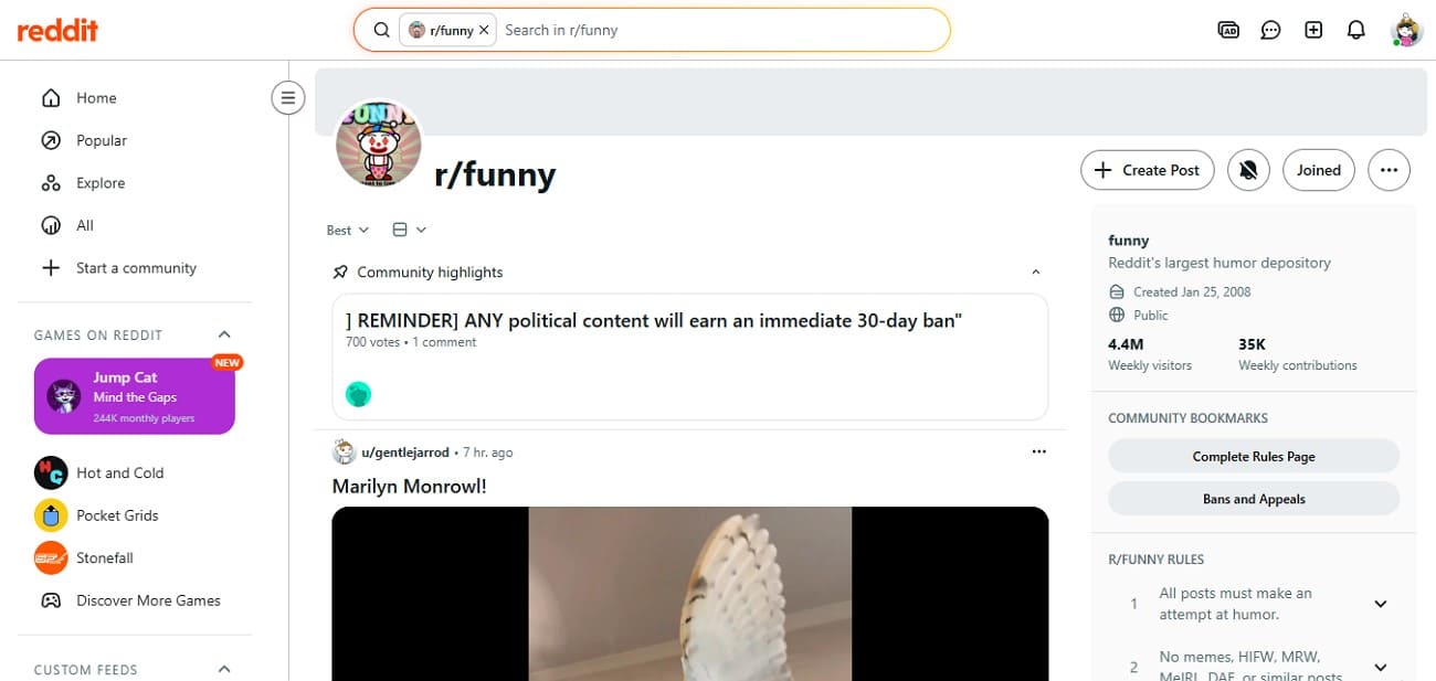 funny meme subreddit page