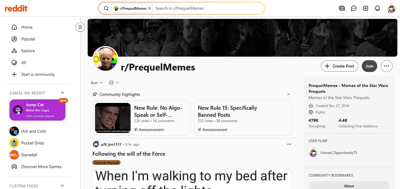 funny meme subreddits prequel