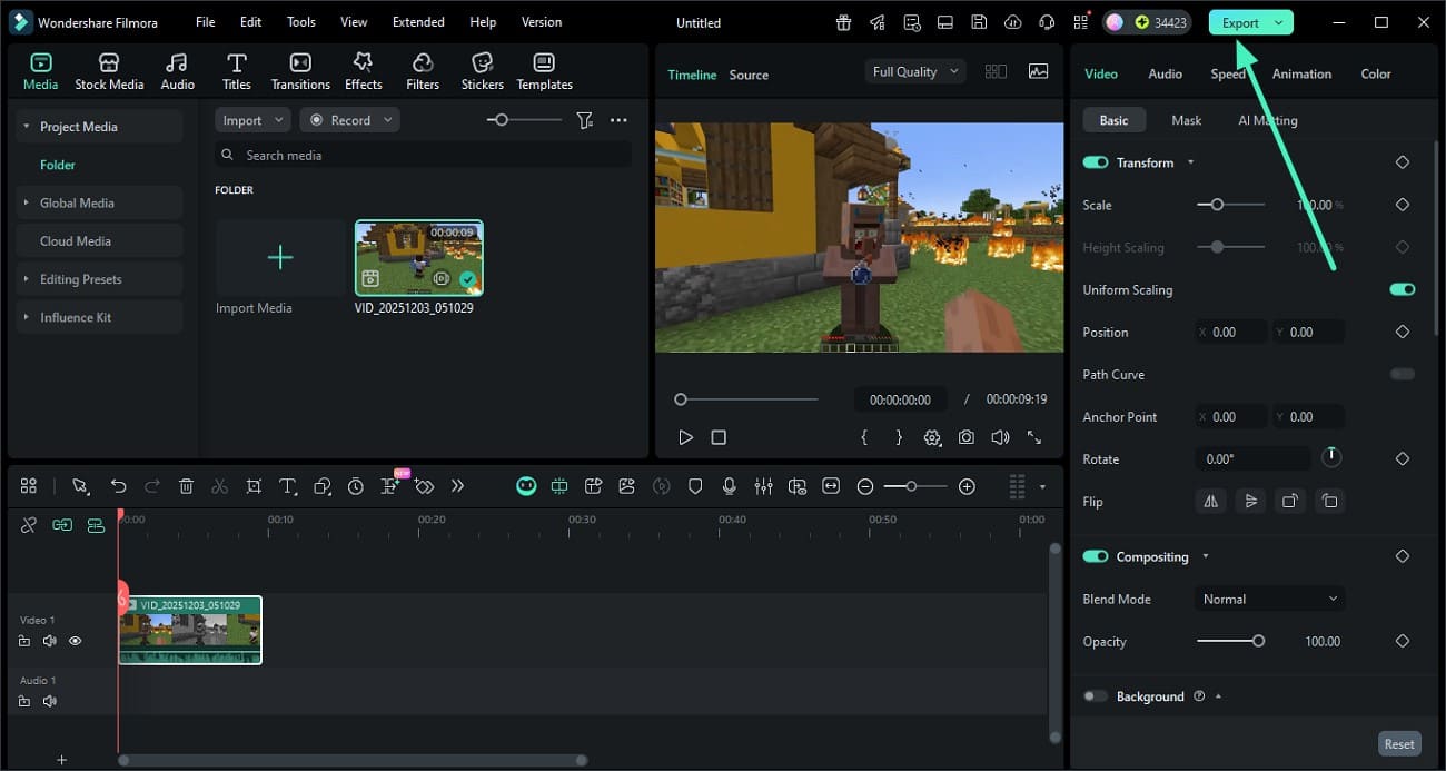 edit and export recorded video