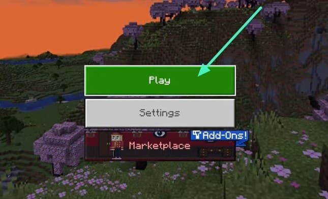 open minecraft press play