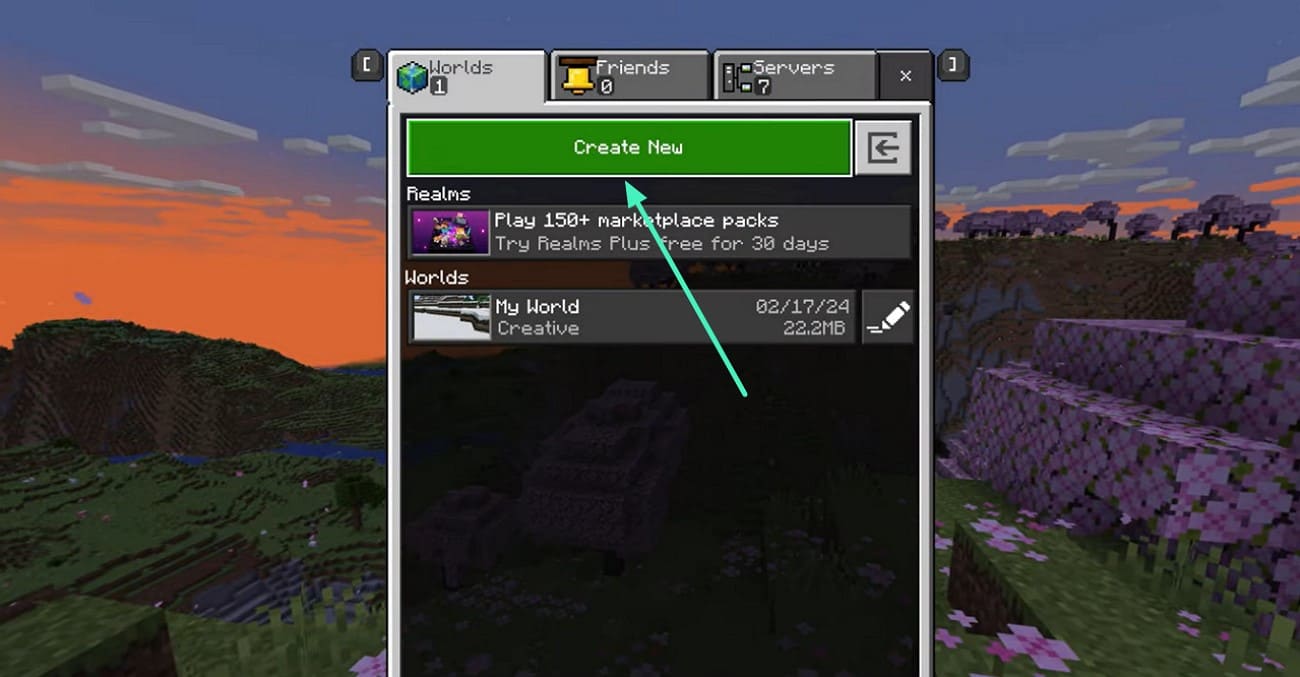 hit create new button