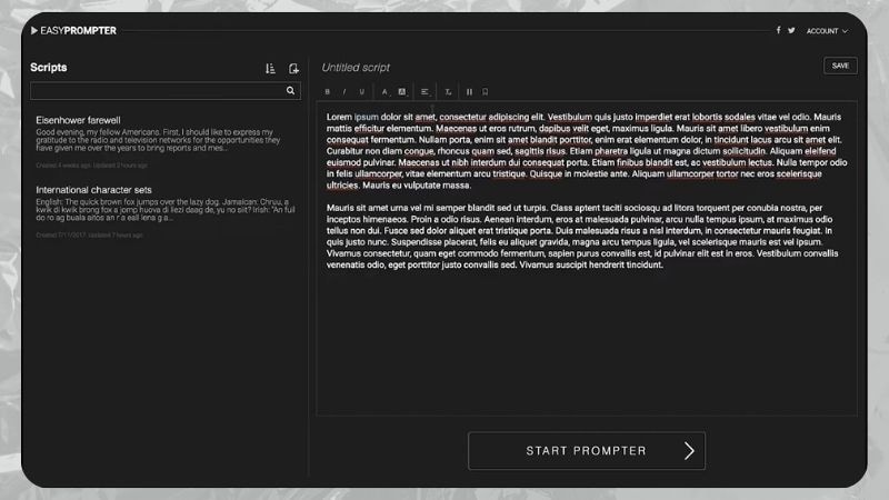 EasyPrompterの画面