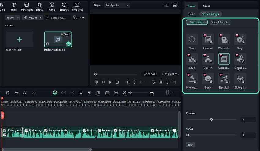 apply a voice filter