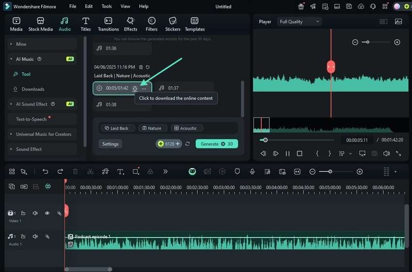 download generated music
