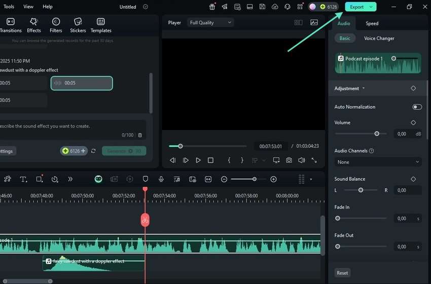 export your podcast episode