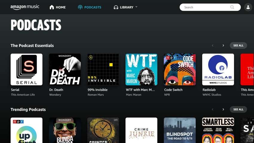 amazon music podcast directory