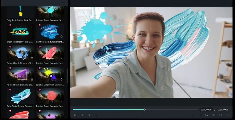 add strong visuals using filmora library