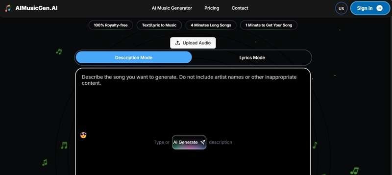 aimusicgen generator online using prompts