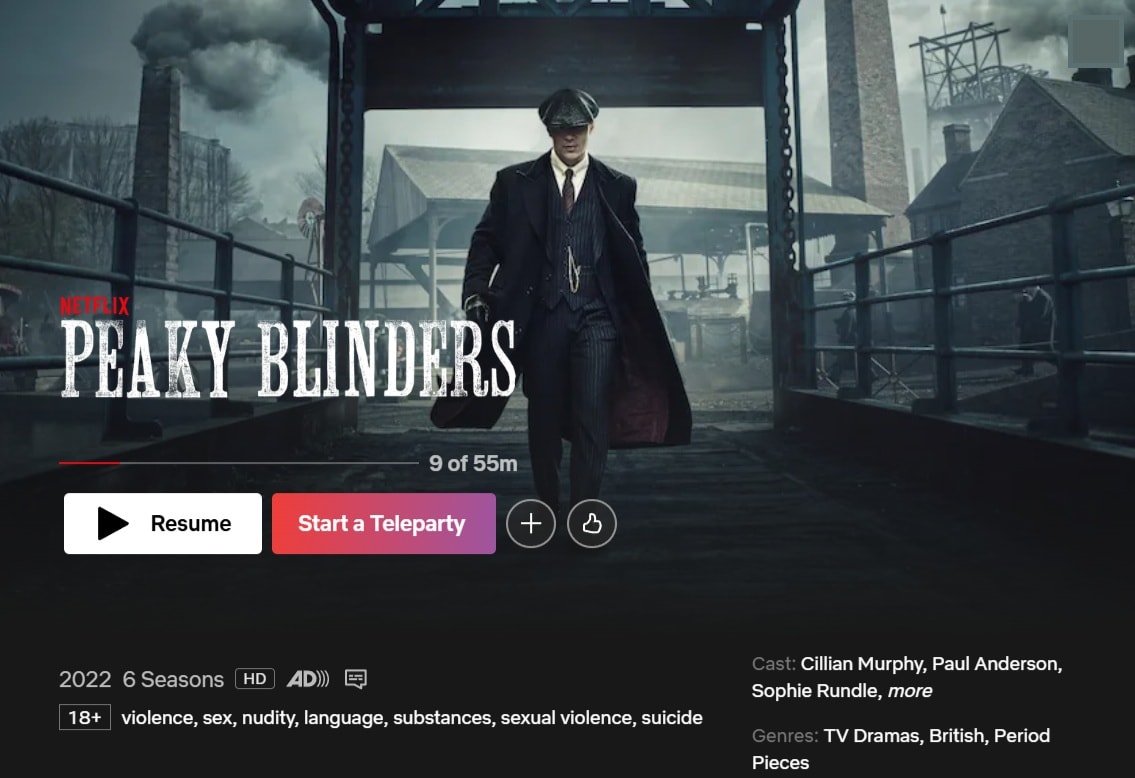 watch peaky blinders on netflix