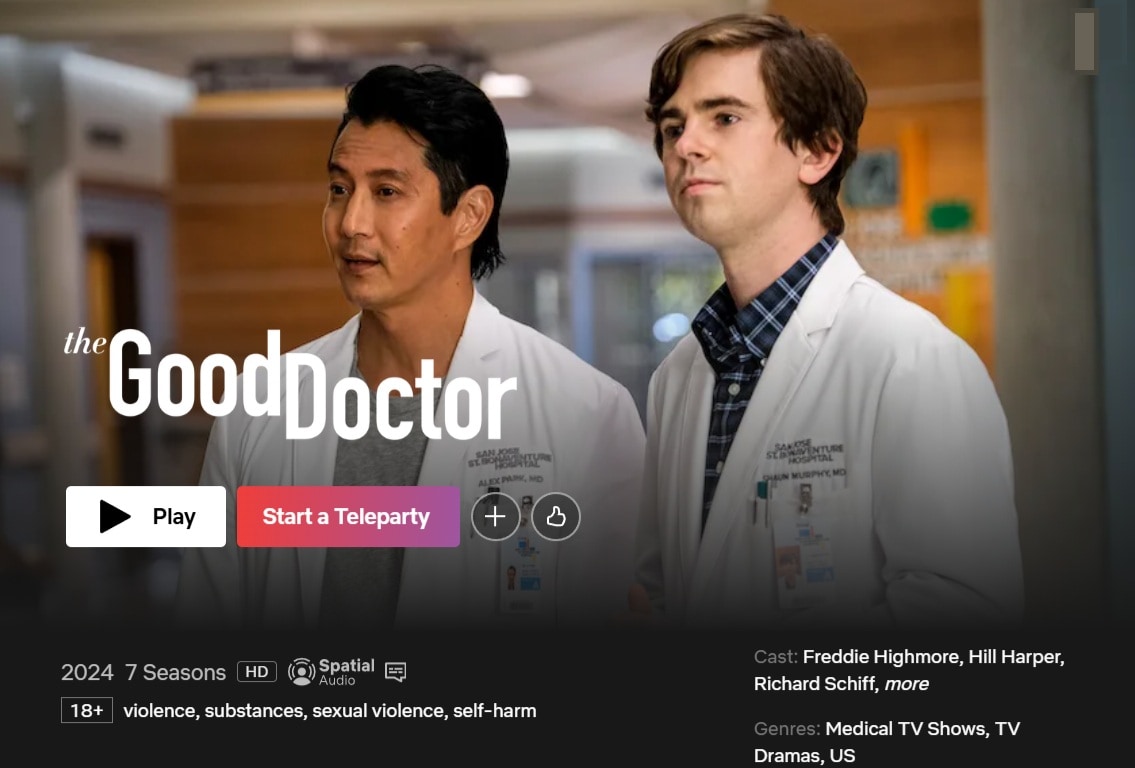 watch the good doctor on netflix