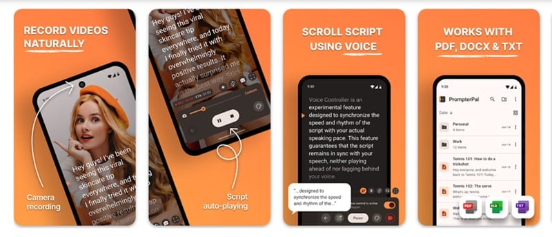Teleprompter: Vlog & Scriptsの画面