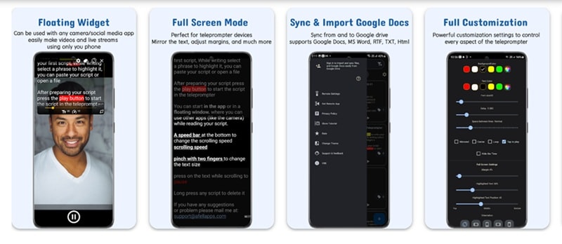 Nano Teleprompterの画面
