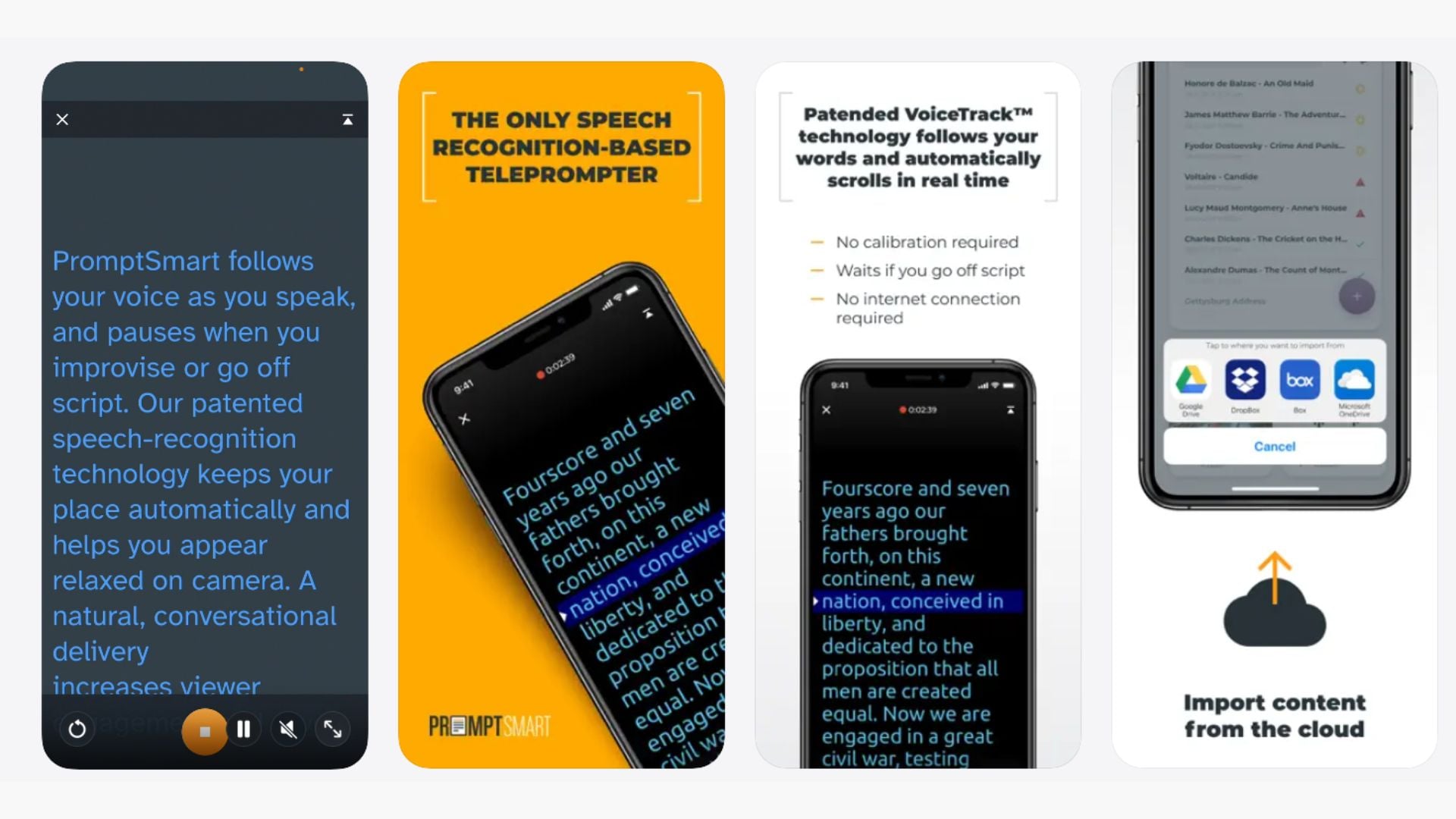 PromptSmart ProのiPhoneテレプロンプター画面