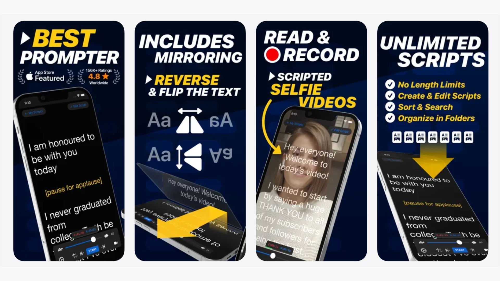 Teleprompter ProのiPhoneアプリ画面