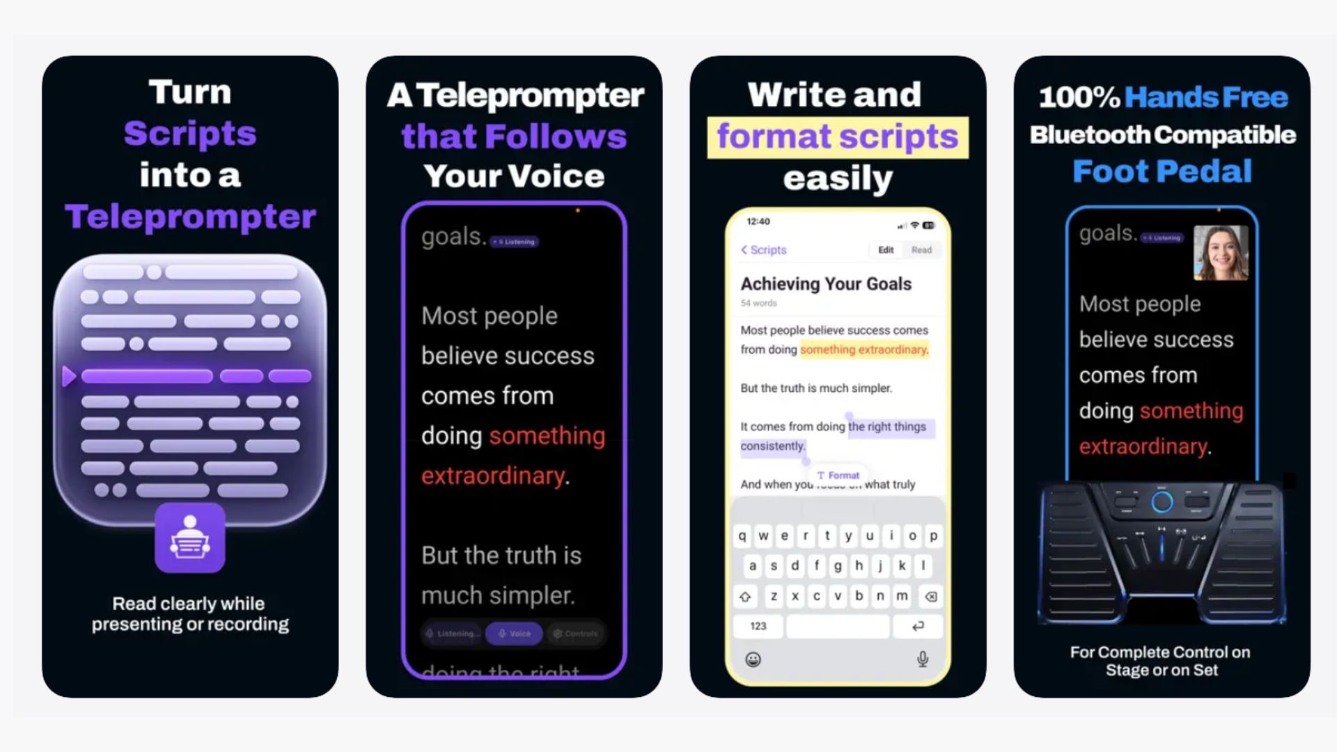 Prompster Voice TeleprompterのiPhoneアプリ画面