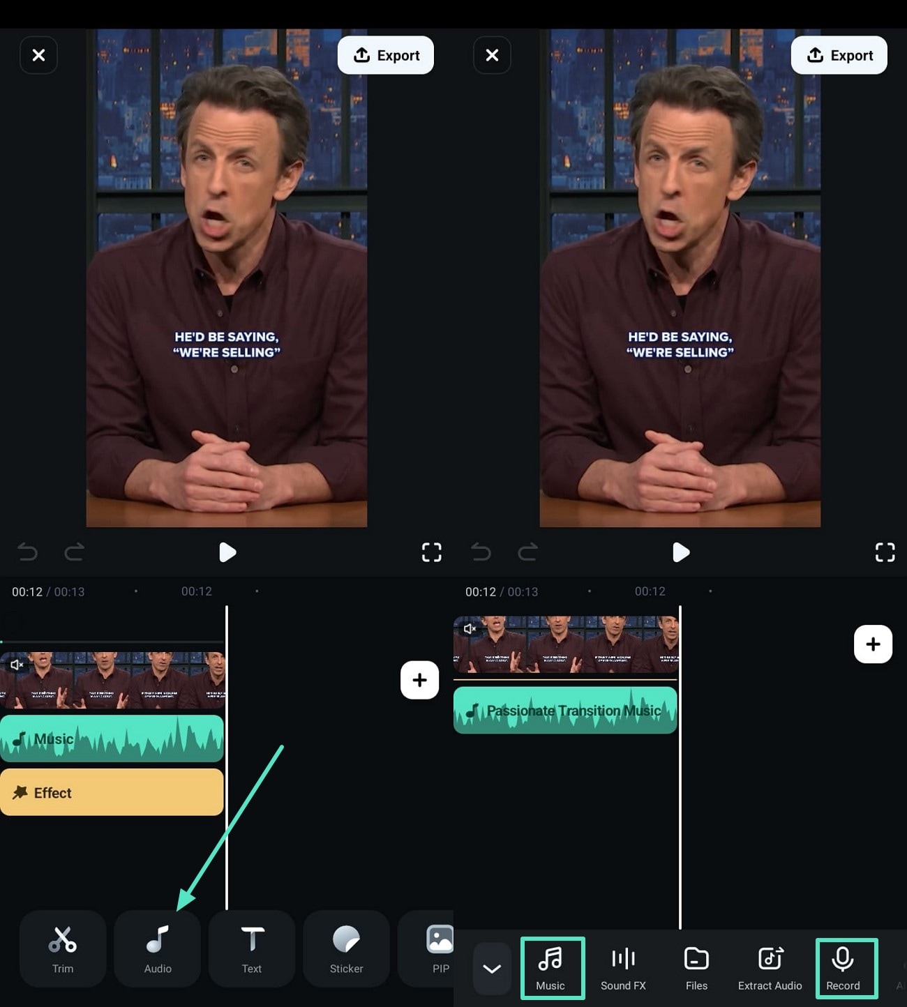 add audio to tiktok video 