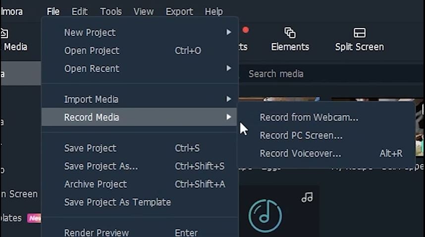 record your audio in filmora
