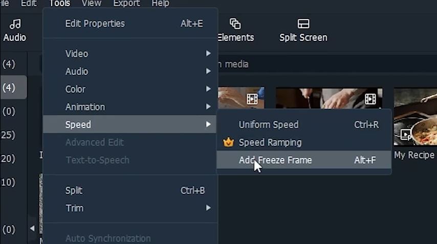 add freeze frame in tutorial