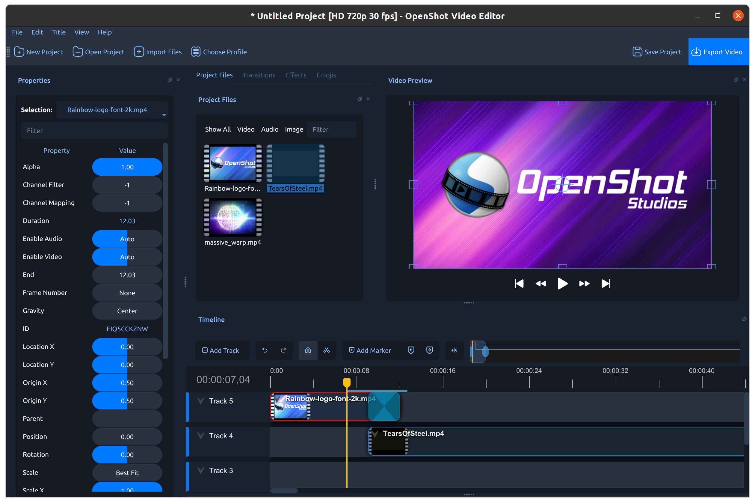 openshot video editor