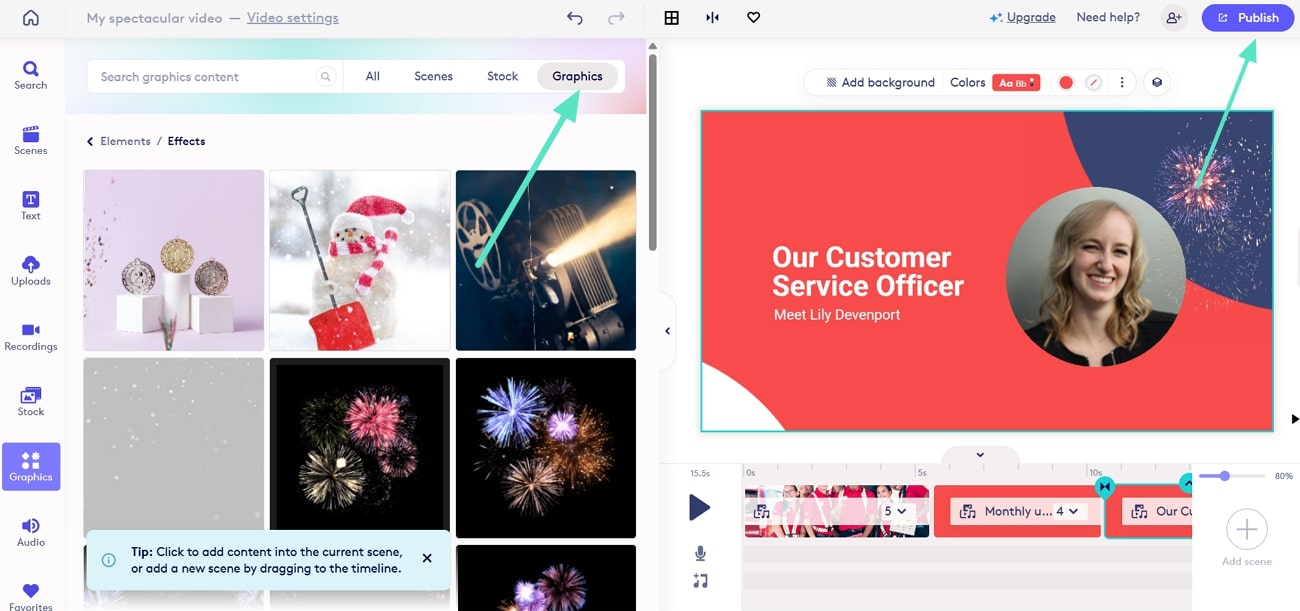 add graphics and publish biteable
