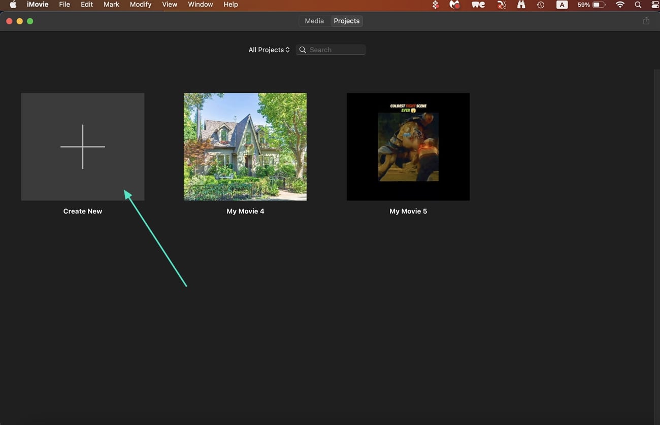 create new video imovie