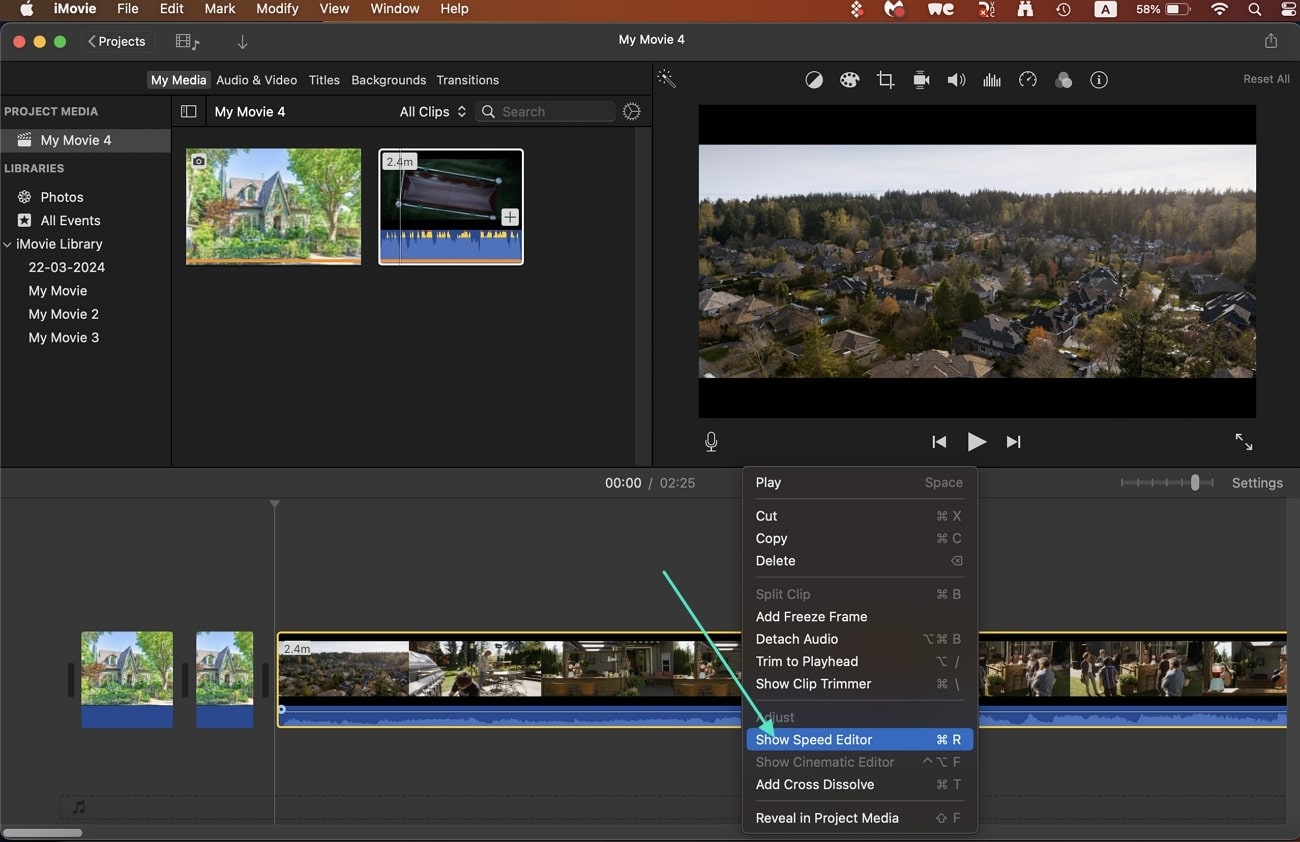 access speed editor imovie