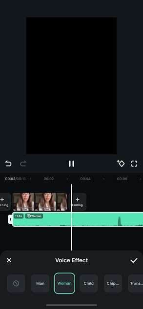 aplicar efeito de voz