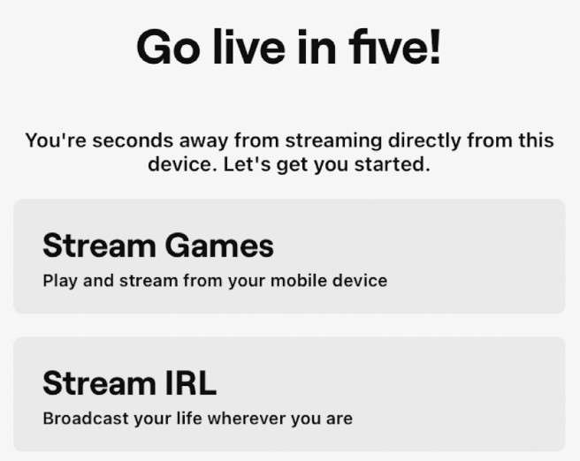 twitch stream on mobile step three