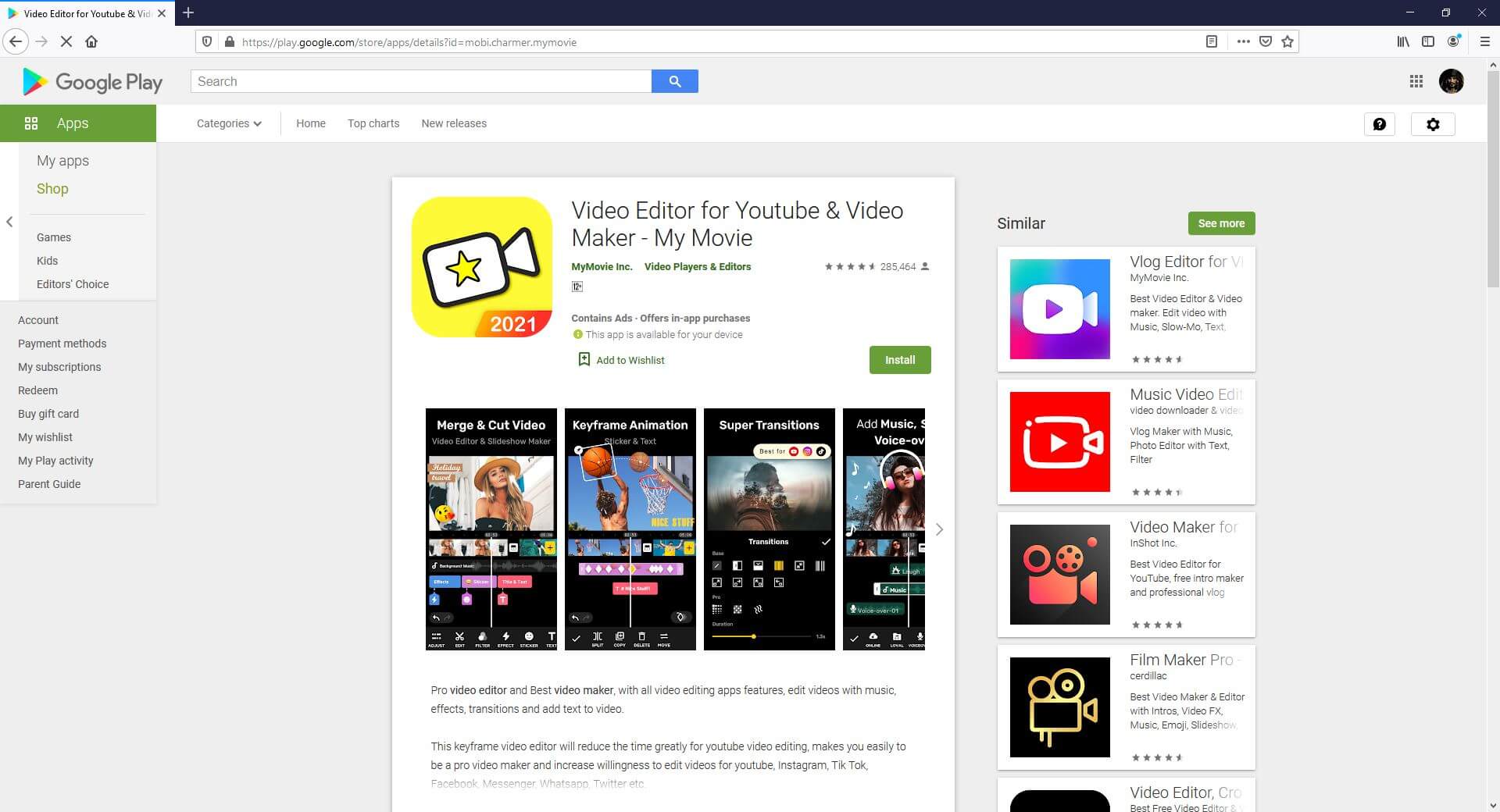 YouTube Shorts Videobearbeitungs-App:  My Movie