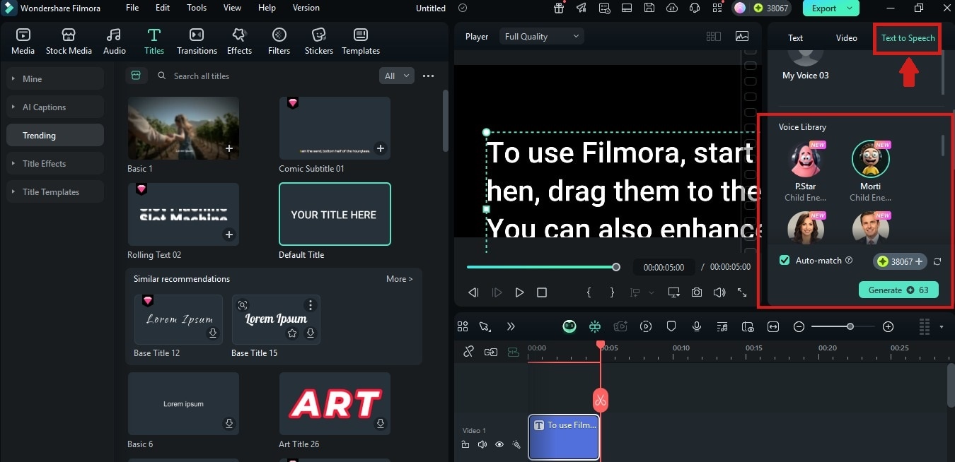 filmora text to speech