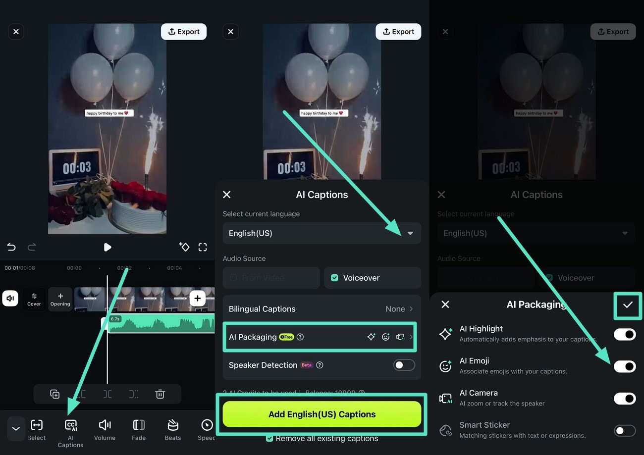 generate ai captions on video