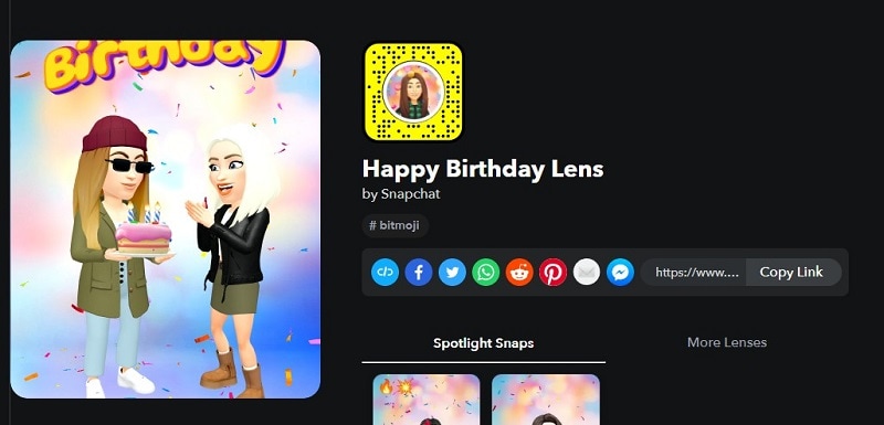 bitmoji snapchat happy birthday filter