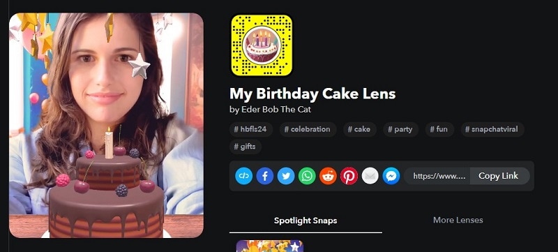 snapchat my birthday cake filter