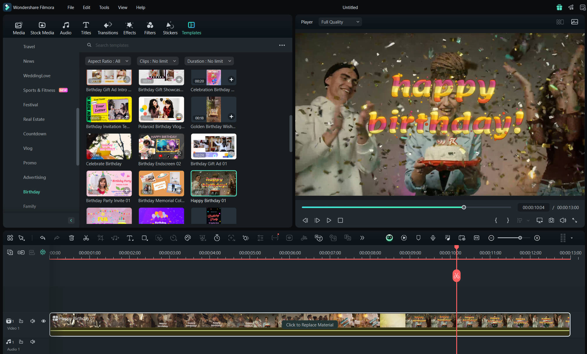 birthday video template