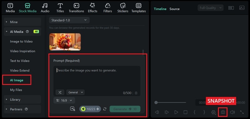 access filmora ai image