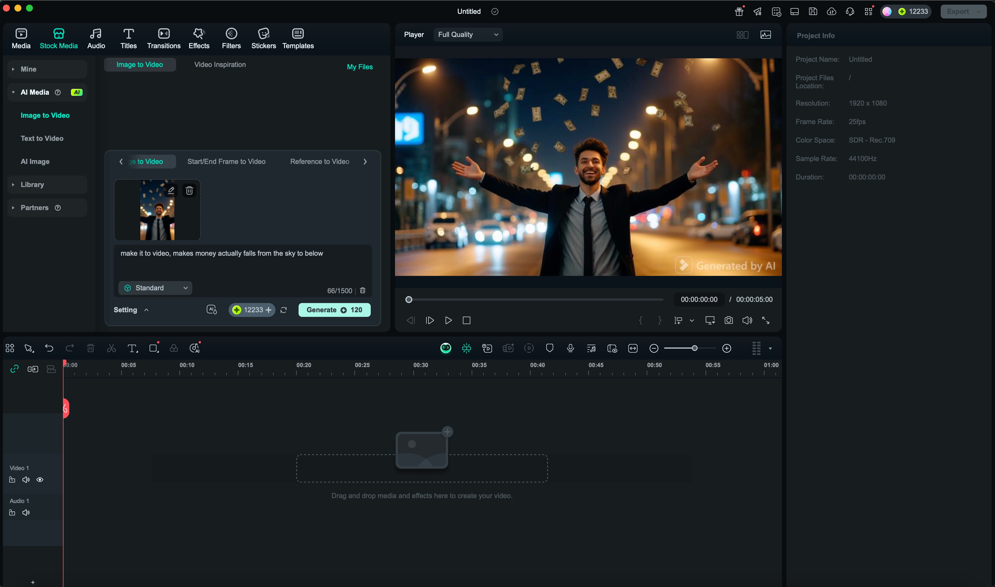 enter prompt to filmora