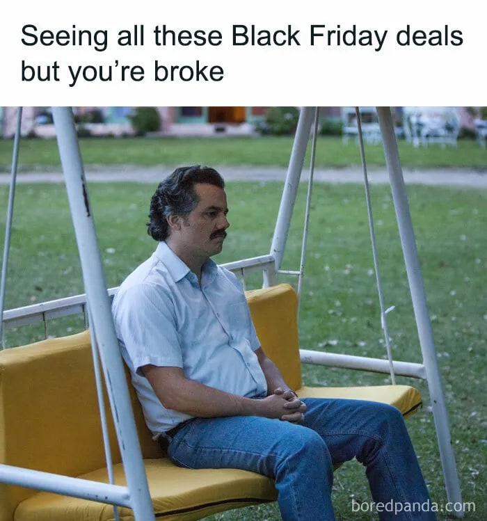 contemplation post black friday meme
