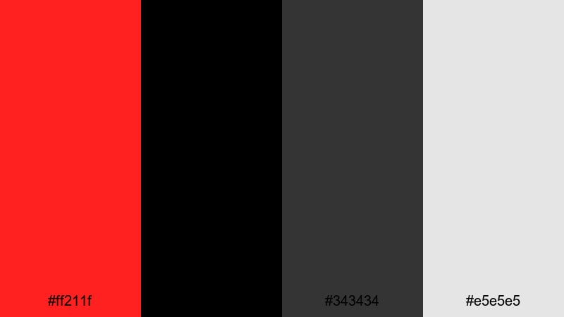 black tie grand prix ferrari red color palette with hex codes