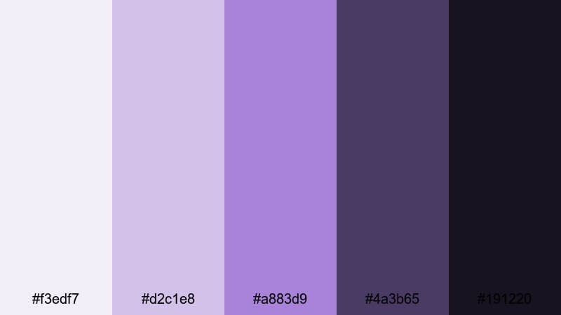 black tie orchid floral color palette with hex codes