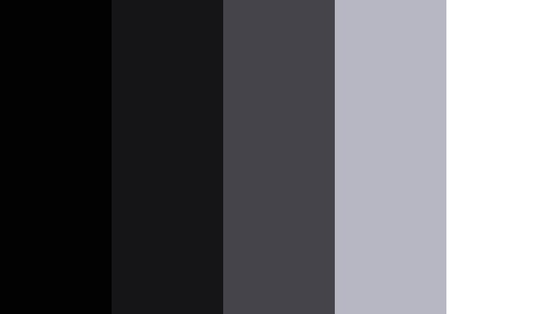 black tie spotlight noir black color palette with hex codes