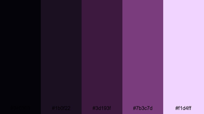 blackcurrant silk title black purple color palette with hex codes